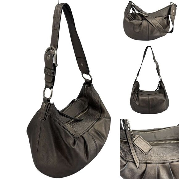 Coach Silver Metallic Pewter Soho Buckle Hobo Shoulder Bag  F13731 Y2K - Picture 1 of 7